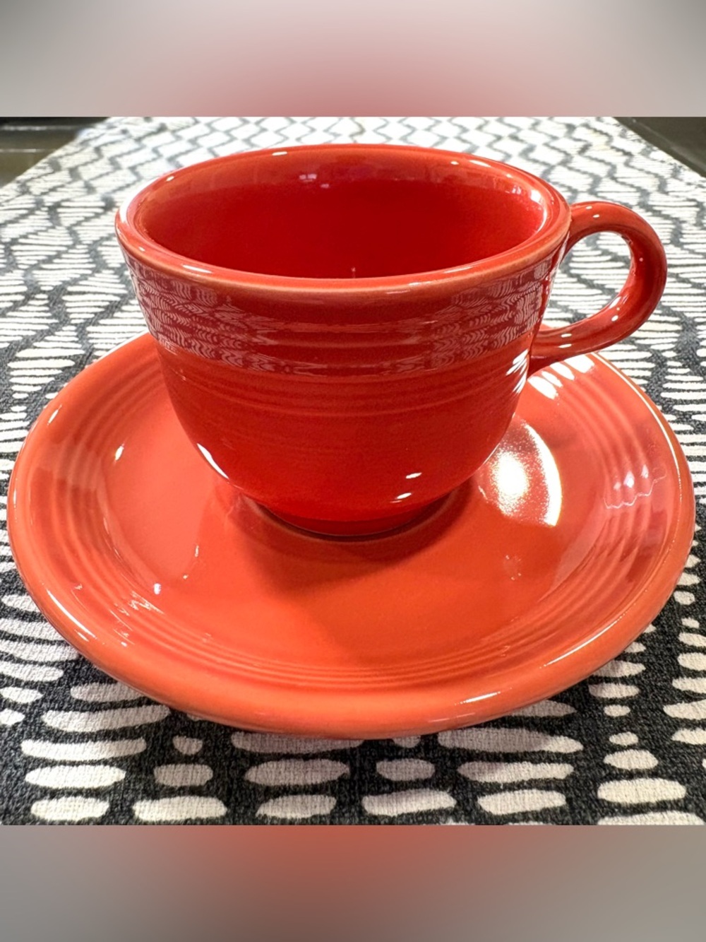 Fiesta Flamingo Ceramic Tea Cup and Saucer Set